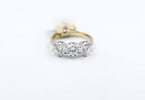 18ct Yellow Gold TDW 3.23ct Lab Grown Three Stone Diamond Ring