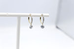 10kt Gold Lab Grown Diamond Huggies with Floating Diamond
