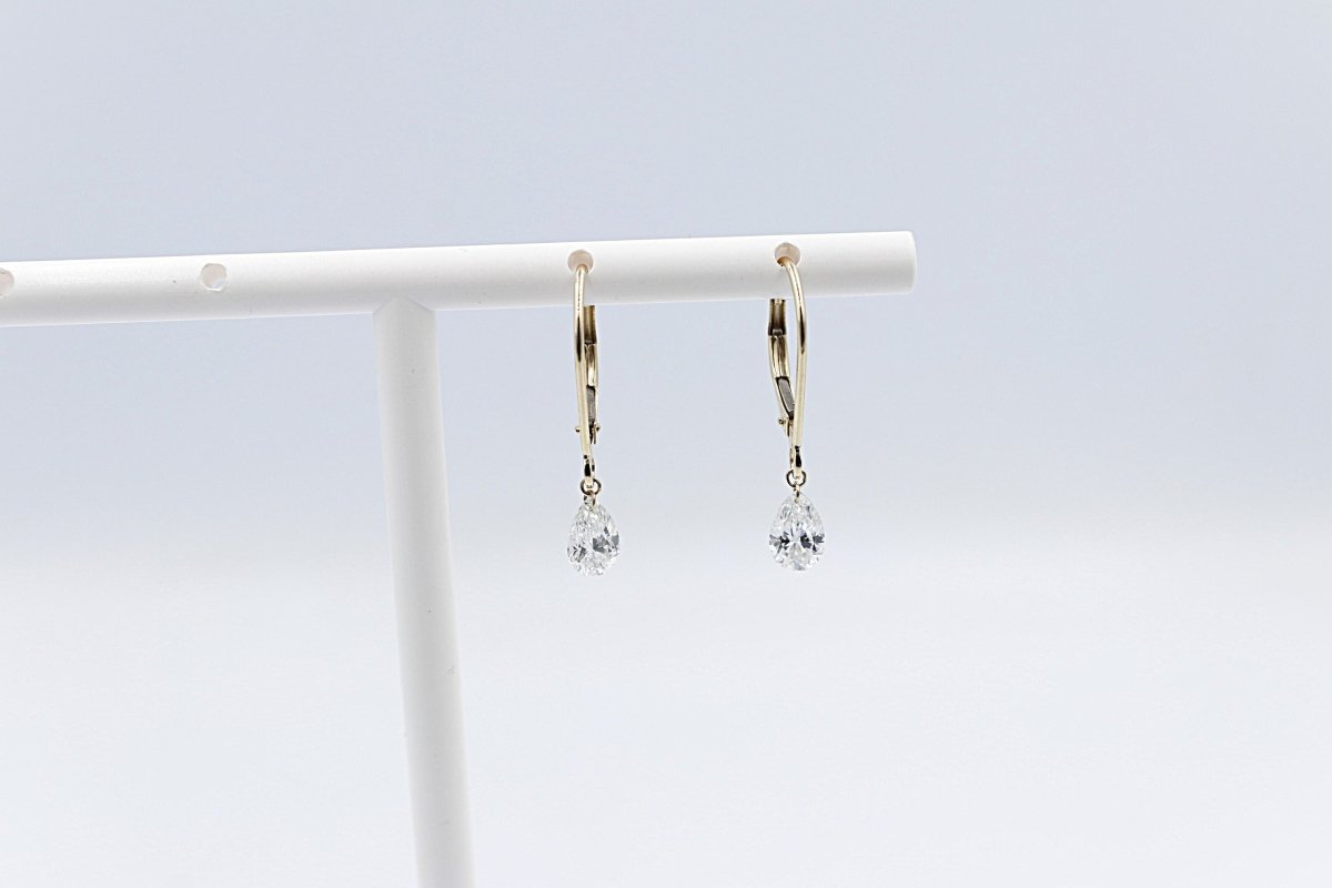 10kt Gold Lab Grown Diamond Floating Diamond Drops