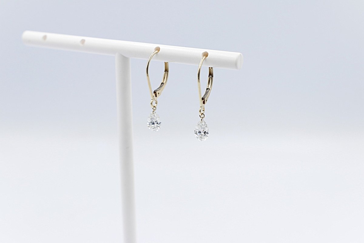 10kt Gold Lab Grown Diamond Floating Diamond Drops