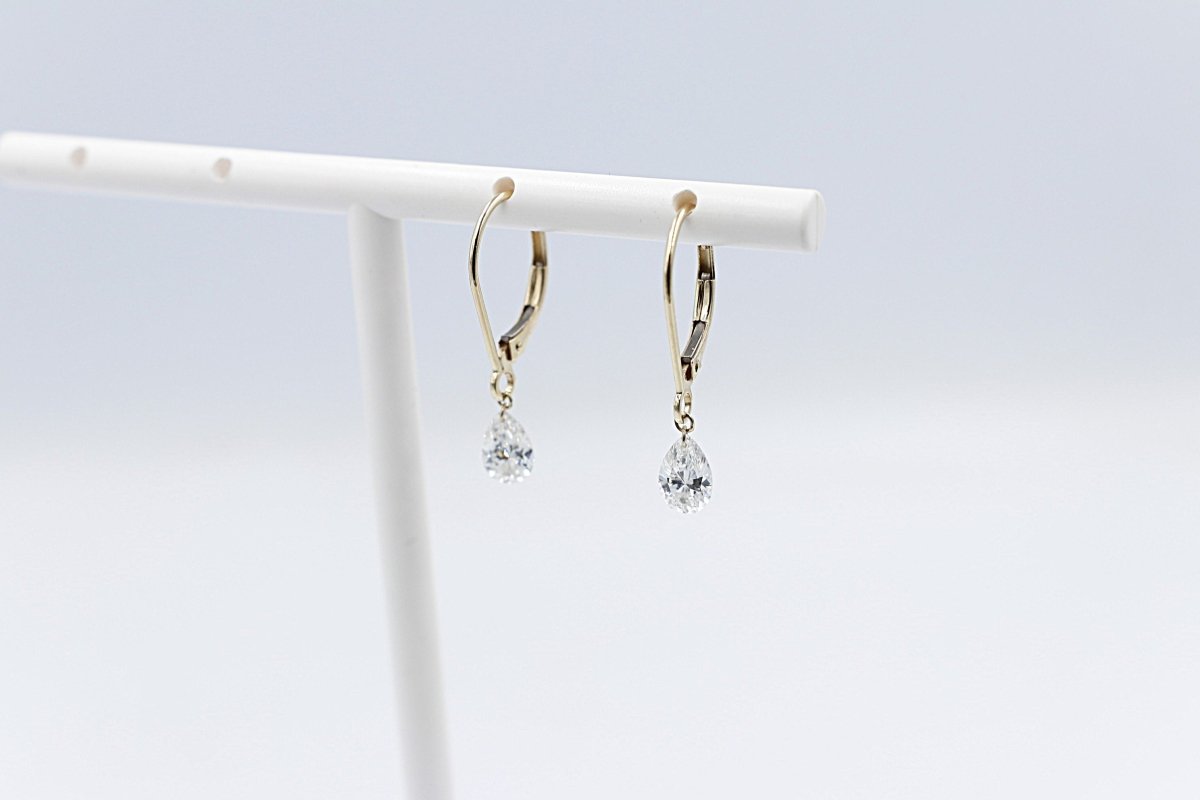 10kt Gold Lab Grown Diamond Floating Diamond Drops