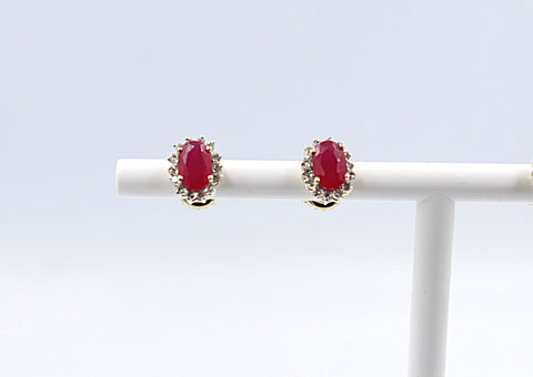 14ct Gold Ruby and Diamond Studs SKE33612