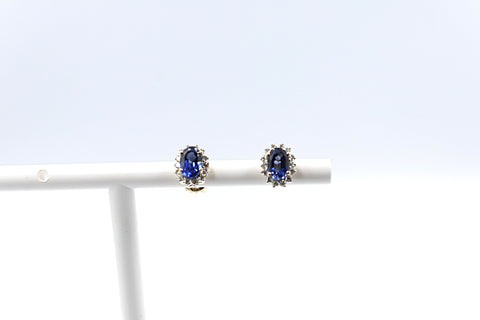 14ct Gold Sapphire and Diamond Studs SKE33612