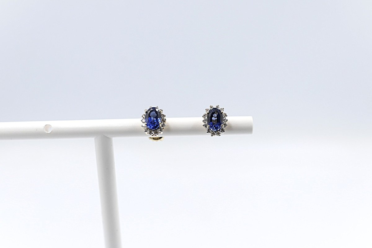 14ct Gold Sapphire and Diamond Studs SKE33612
