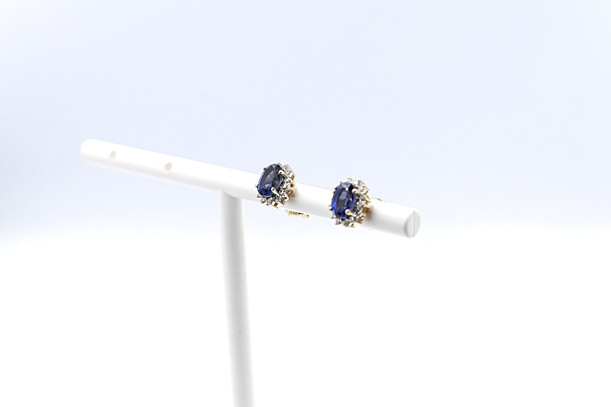 14ct Gold Sapphire and Diamond Studs SKE33612