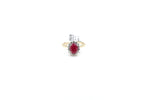 14ct Ring with ruby and Diamonds