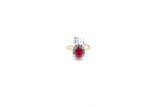 14ct Ring with ruby and Diamonds