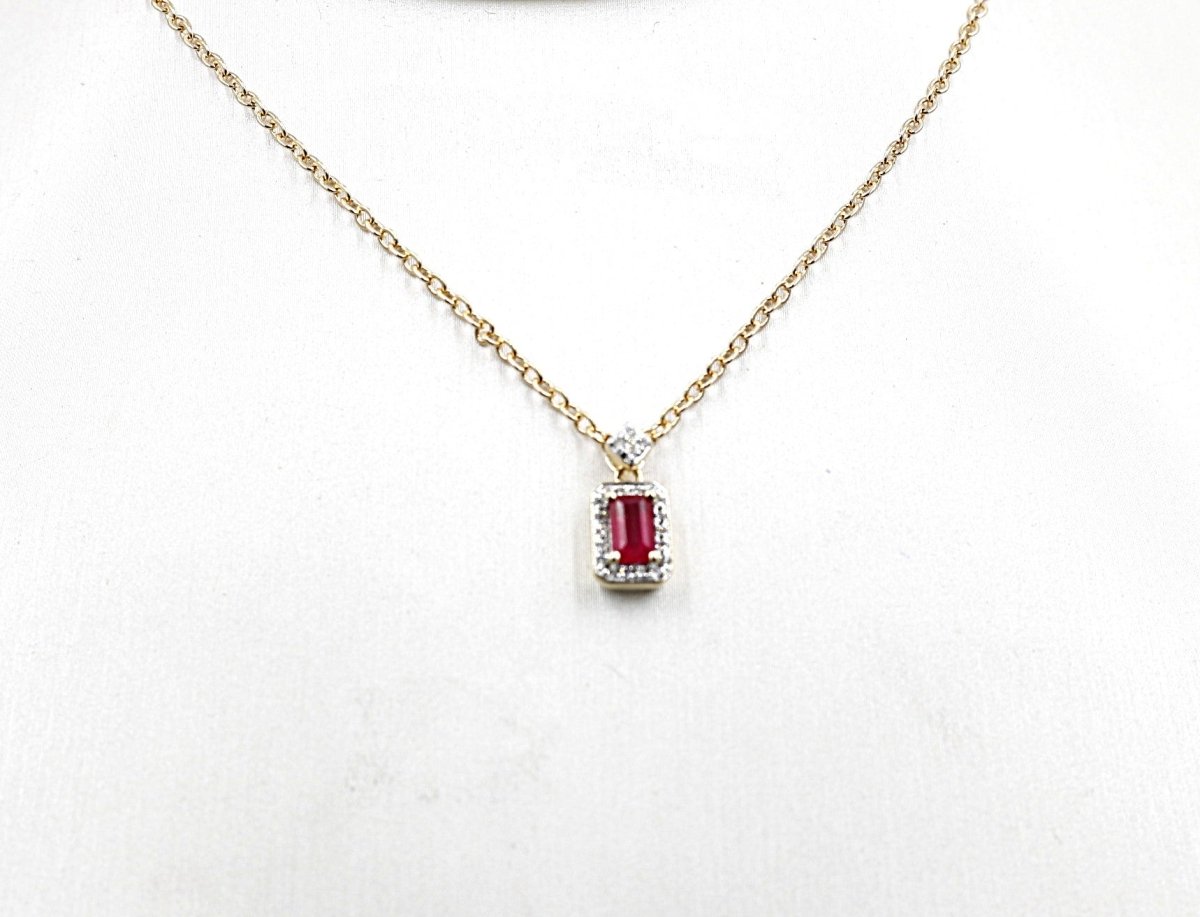 14K Gold Ruby & Diamond Pendent SKP42957R