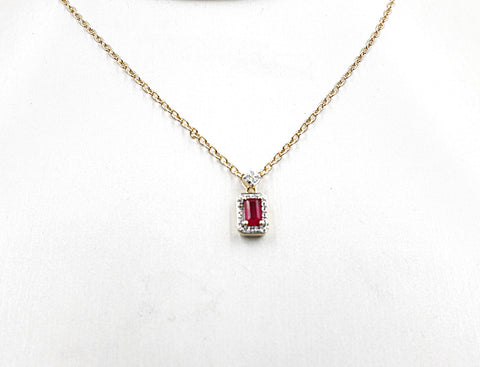14K Gold Ruby & Diamond Pendent SKP42957R