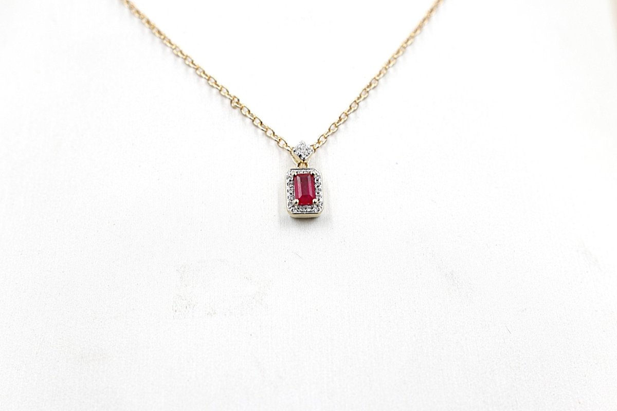 14K Gold Ruby & Diamond Pendent SKP42957R