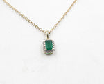 14K Gold Emerald & Diamond Pendent SKP39696E