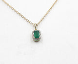 14K Gold Emerald & Diamond Pendent SKP39696E