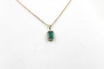 14K Gold Emerald & Diamond Pendent SKP39696E