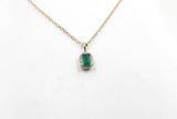 14K Gold Emerald & Diamond Pendent SKP39696E