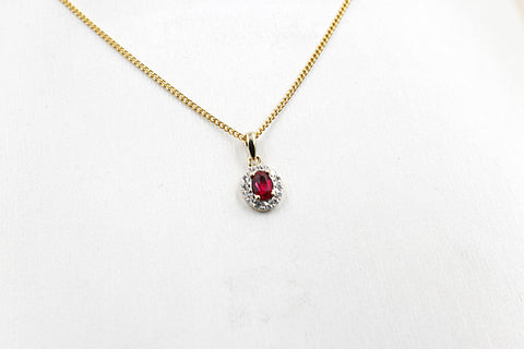 14K Gold Ruby & Diamond Pendent SKP39696R