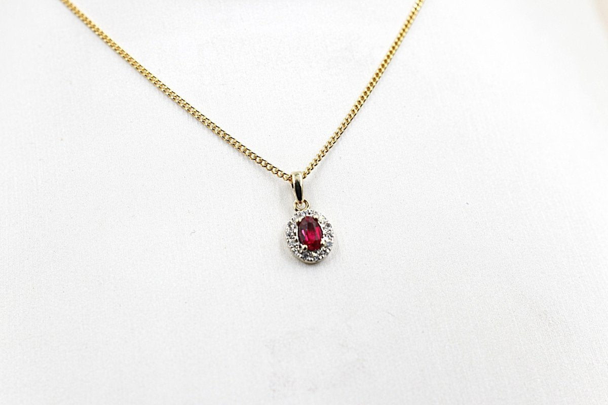 14K Gold Ruby & Diamond Pendent SKP39696R