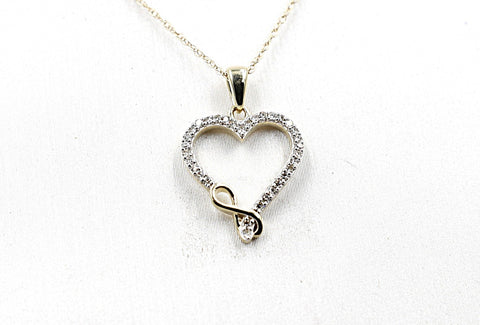 10ct Yellow Gold Diamond Heart Infinity Pendent SKP28116