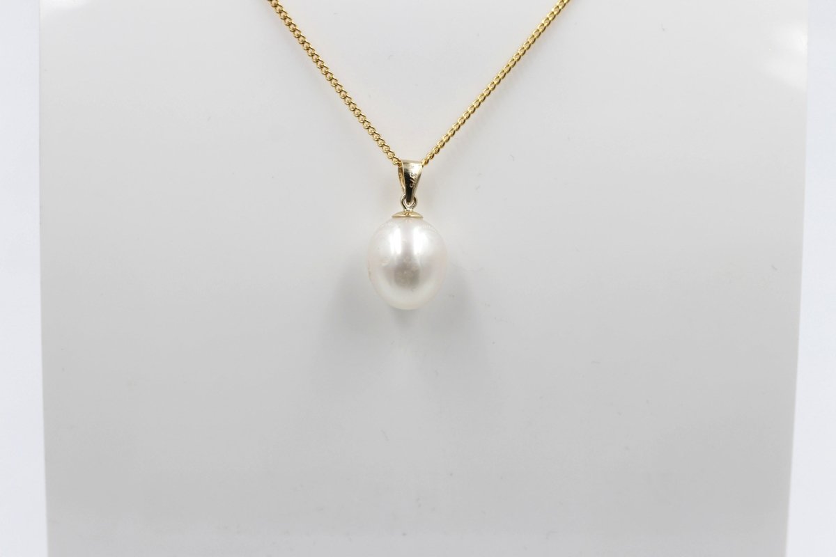 9ct Gold Set Fresh water Pearl Pendent 12*9mm SP01