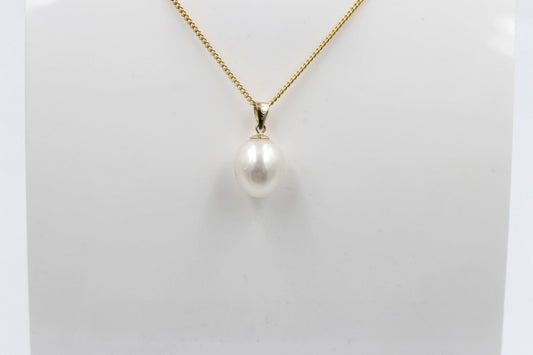 9ct Gold Set Fresh water Pearl Pendent 12*9mm SP01
