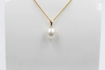 9ct Gold Set Fresh water Pearl Pendent 12*9mm SP01