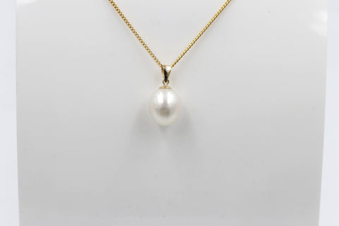9ct Gold Set Fresh water Pearl Pendent 12*9mm SP01
