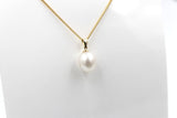 9ct Gold Set Fresh water Pearl Pendent 12*9mm SP01
