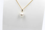 9ct Gold Set Fresh water Pearl Pendent 12*9mm SP01