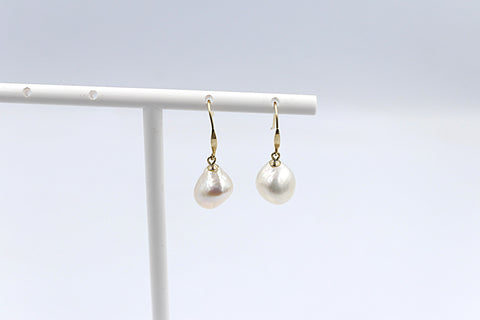 9ct Gold set Fresh water baroque Pearl drop Earrings SP02