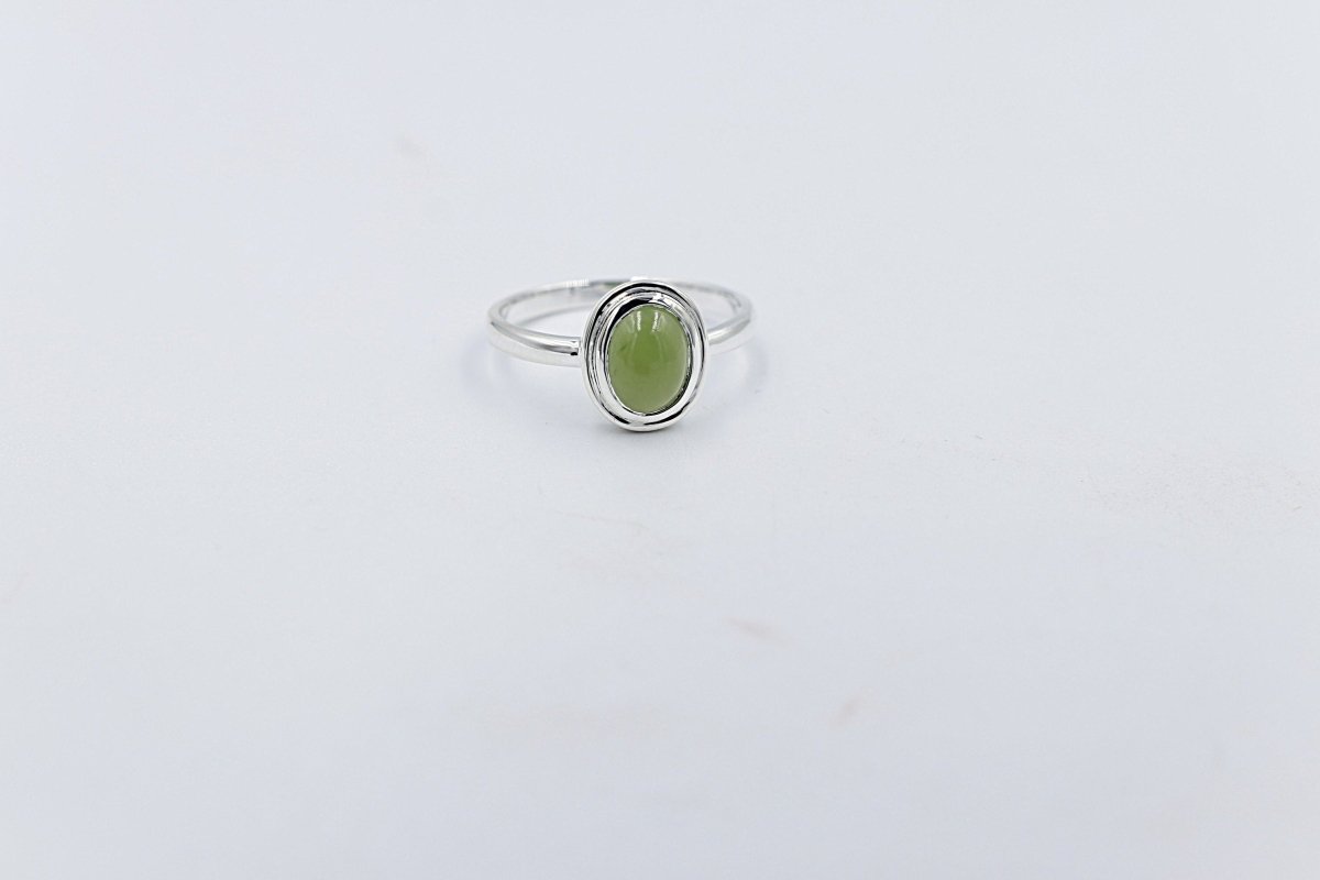 Stg Silver Ring with Greenstone SYR7888