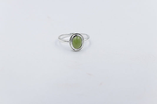 Stg Silver Ring with Greenstone SYR7888