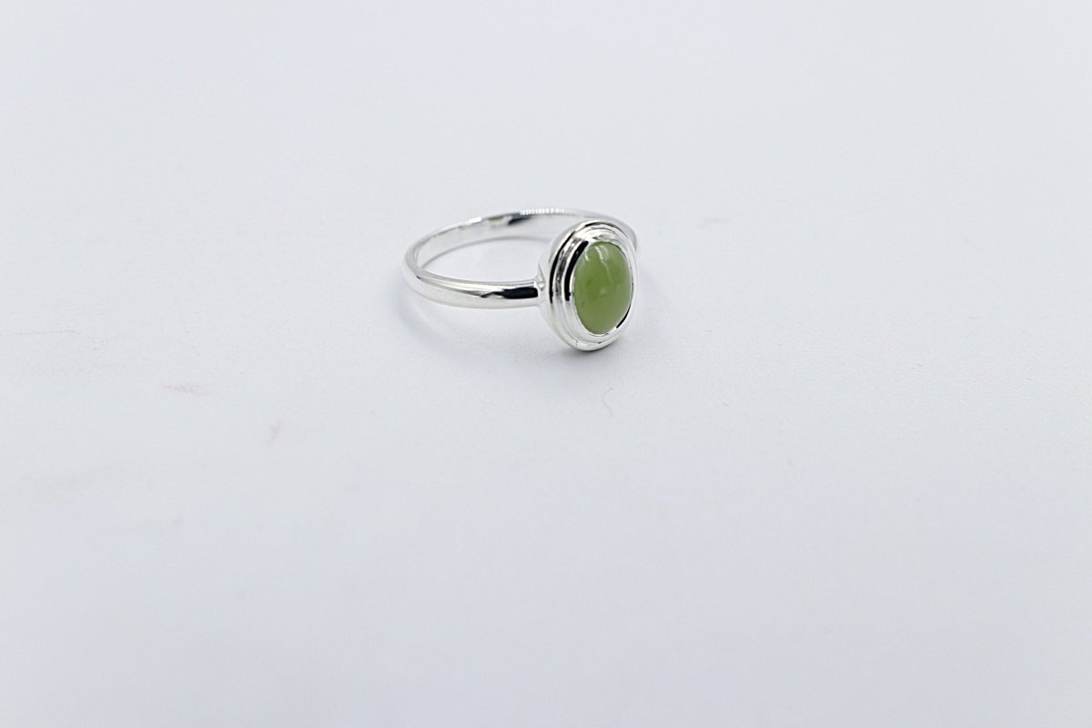 Stg Silver Ring with Greenstone SYR7888