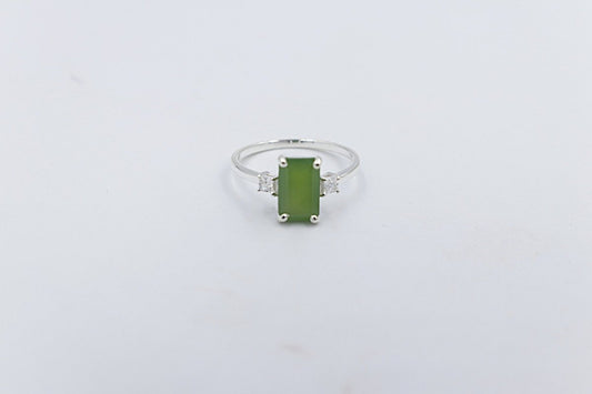 Stg Silver Ring with Greenstone SYR7759