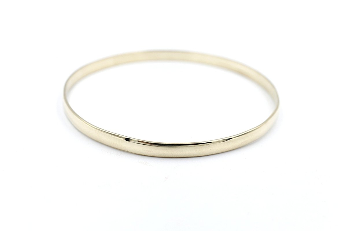 9ct Yellow Gold Solid Bangle 69mm ALX075