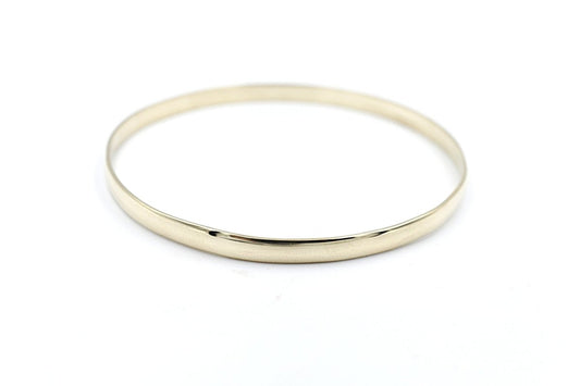 9ct Yellow Gold Solid Bangle 69mm ALX075