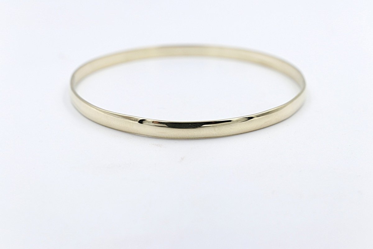 9ct Yellow Gold Solid Bangle 69mm ALX075