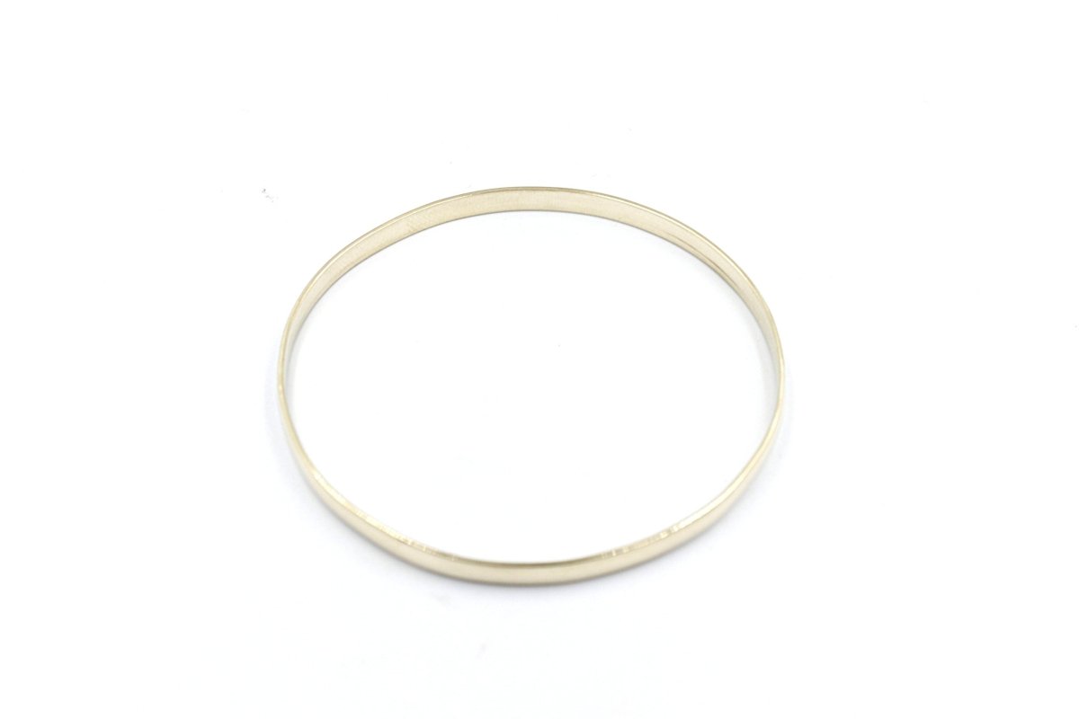 9ct Yellow Gold Solid Bangle 69mm ALX075