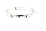 Sterling Silver Snap Bangle with Sapphire