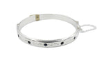 Sterling Silver Snap Bangle with Sapphire