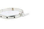 Sterling Silver Snap Bangle with Sapphire