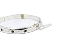 Sterling Silver Snap Bangle with Sapphire