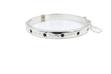 Sterling Silver Snap Bangle with Sapphire