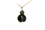 9ct Gold Set New Zealand Greenstone Twist Koru 205035