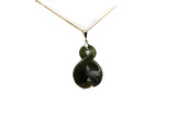 9ct Gold Set New Zealand Greenstone Twist Koru 205035