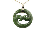 9ct Gold Set New Zealand Greenstone Koru 312040
