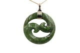 9ct Gold Set New Zealand Greenstone Koru 312040