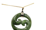 9ct Gold Set New Zealand Greenstone Koru 312040