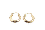 9ct Gold Fancy Hexagon Design Hoop 12mm 12OB5001/99