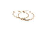 9ct Gold Round Hoops Diamond Cut 200BD527/9901
