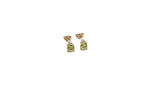 9ct Gold Genuine Peridot & Diamond Stud Earrings E3000-PDDC