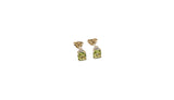 9ct Gold Genuine Peridot & Diamond Stud Earrings E3000-PDDC